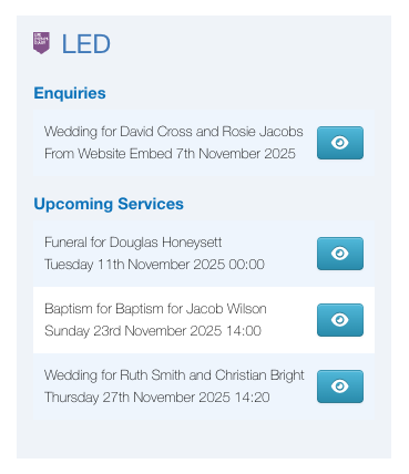 Life Events Diary widget on iKnow Church