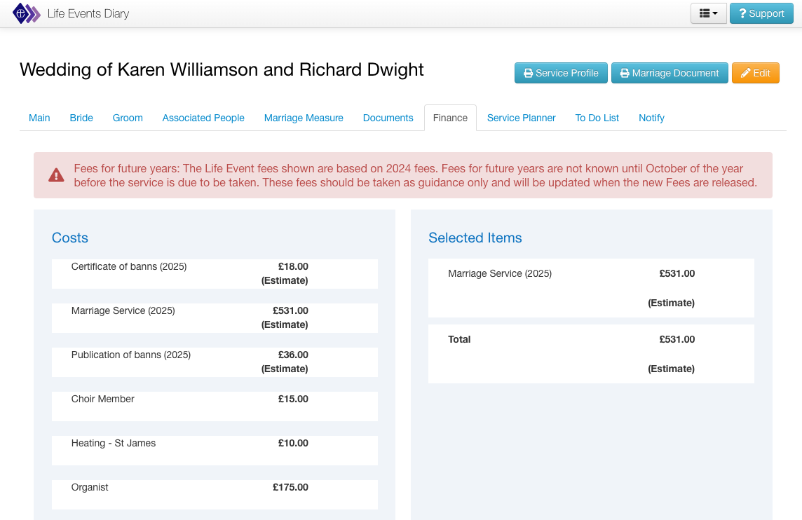 2024 LED Fees