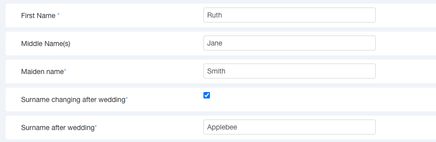 Change maiden name after wedding